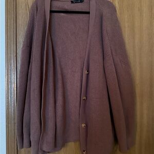 H&M Women's Mauve Button-Up Cardigan